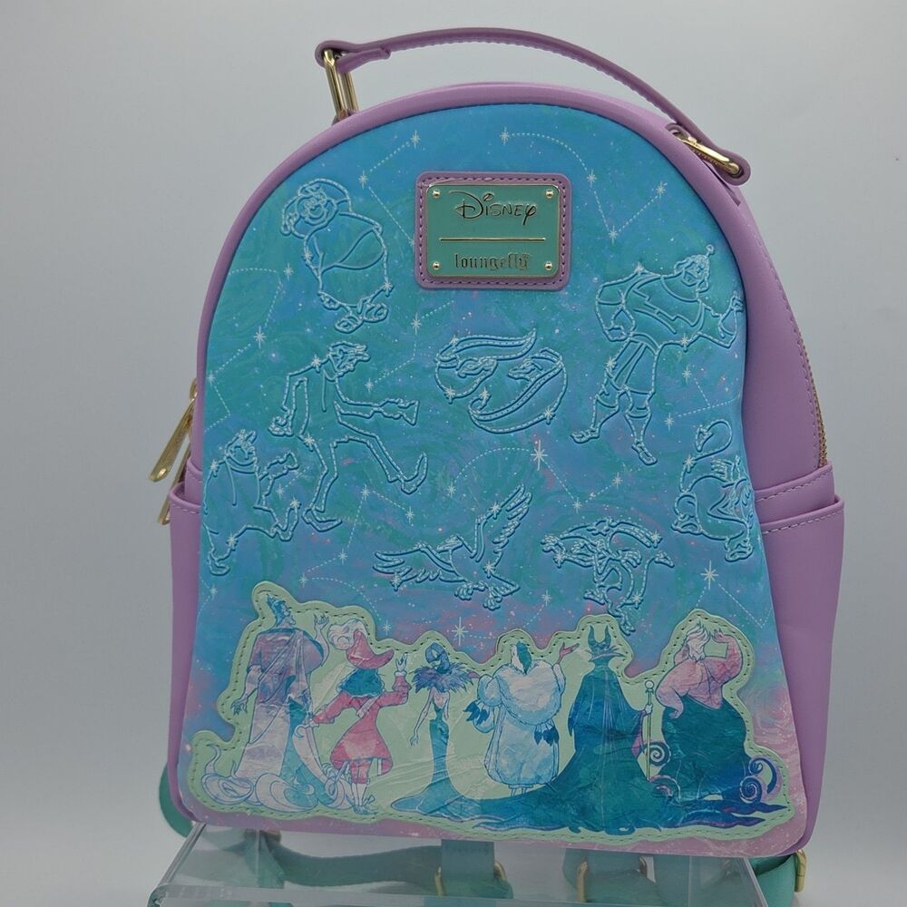 Loungefly Disney Villains Constellation Celestial Glow Mini Backpack Bag Purple